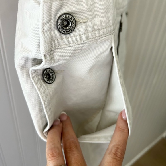 Vintage Polo Jeans Ralph Lauren Medium Overalls Cream Cotton Cargo Shortalls - Picture 7 of 9